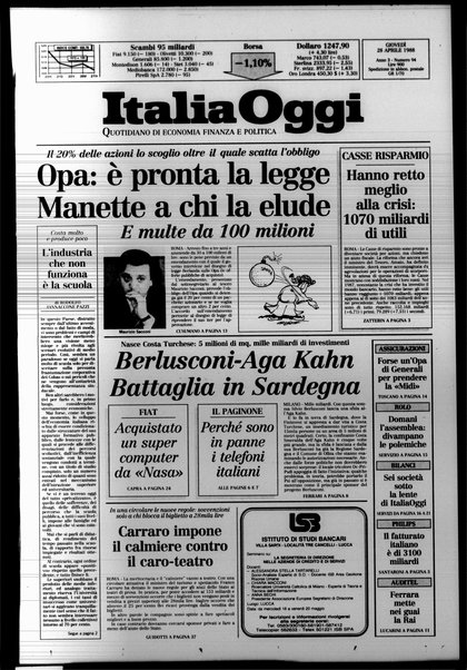 Italia oggi : quotidiano di economia finanza e politica